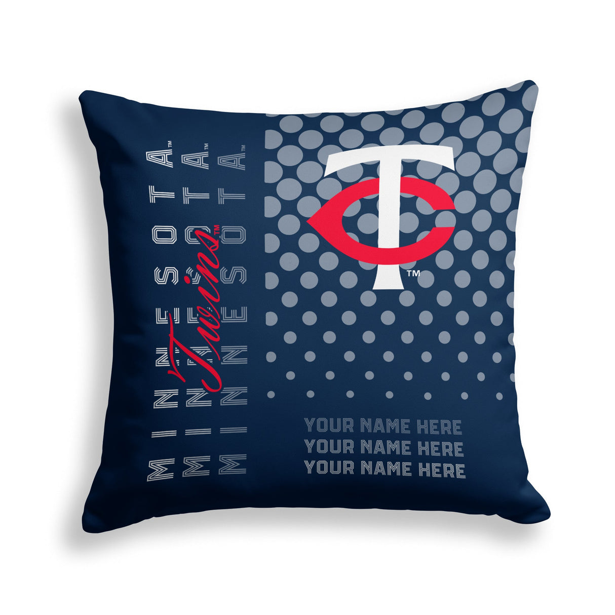 Pixsona Minnesota Twins Halftone Throw Pillow | Personalized | Custom