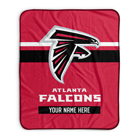 Pixsona Atlanta Falcons Stripes Pixel Fleece Blanket | Personalized | Custom
