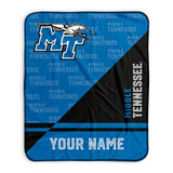 Pixsona Middle Tennessee State Blue Raiders Split Pixel Fleece Blanket | Personalized | Custom