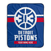 Pixsona Detroit Pistons Stripes Pixel Fleece Blanket | Personalized | Custom