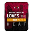 Pixsona Miami Heat Skyline Pixel Fleece Blanket | Personalized | Custom