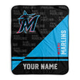 Pixsona Miami Marlins Split Pixel Fleece Blanket | Personalized | Custom