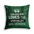 Pixsona Utah Valley Wolverines Skyline Throw Pillow | Personalized | Custom