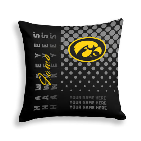 Pixsona Iowa Hawkeyes Halftone Throw Pillow | Personalized | Custom