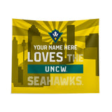 Pixsona North Carolina Wilmington Seahawks Skyline Tapestry | Personalized | Custom