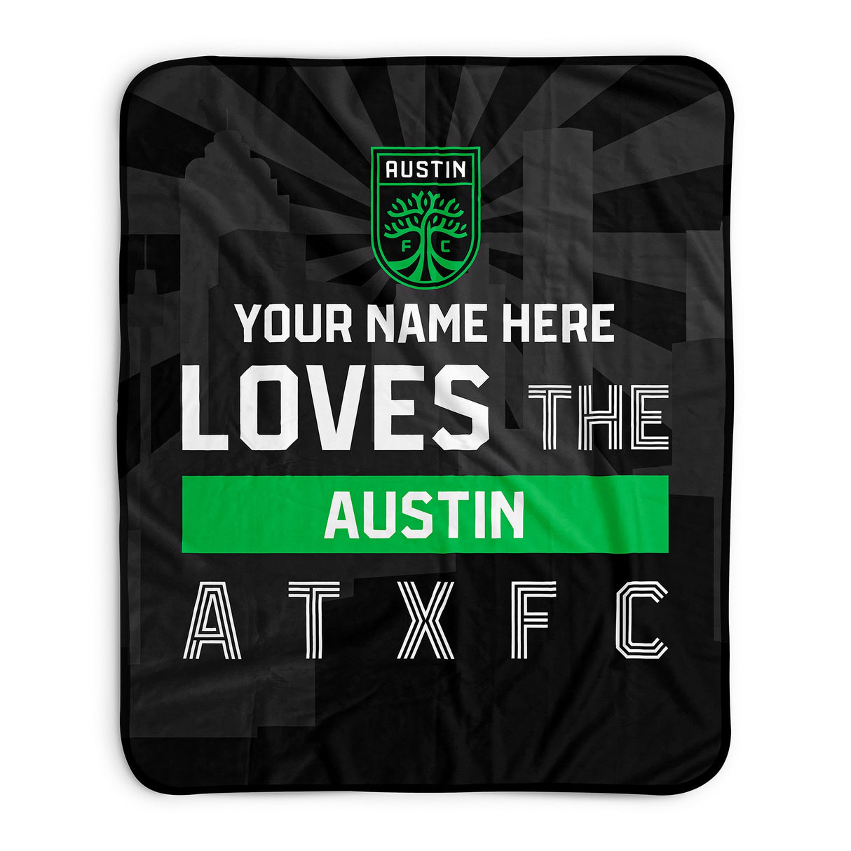 Pixsona Austin FC Skyline Pixel Fleece Blanket | Personalized | Custom