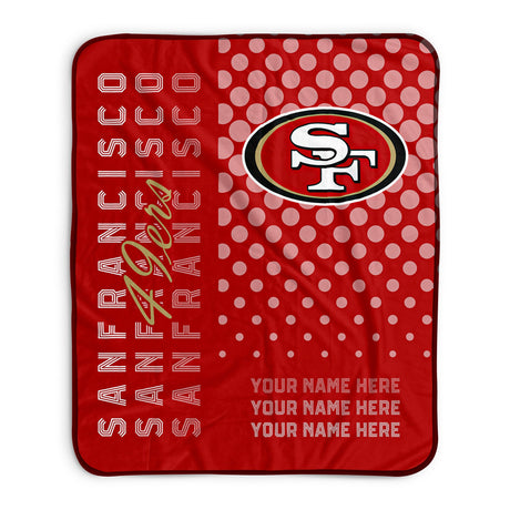 Pixsona San Francisco 49ers Halftone Pixel Fleece Blanket | Personalized | Custom