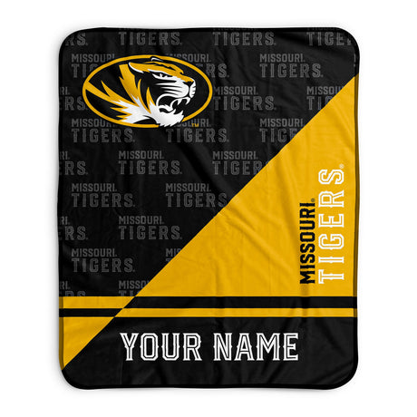 Pixsona Missouri Tigers Split Pixel Fleece Blanket | Personalized | Custom