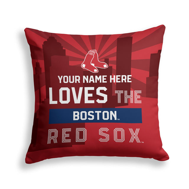 Pixsona Boston Red Sox Skyline Throw Pillow | Personalized | Custom
