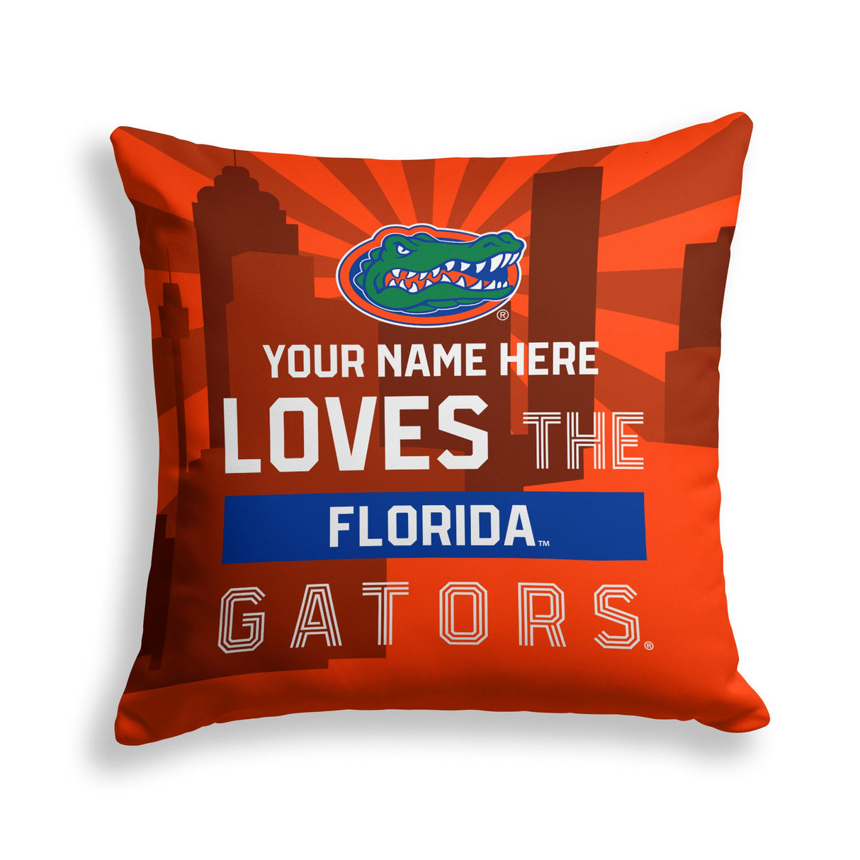Pixsona Florida Gators Skyline Throw Pillow | Personalized | Custom