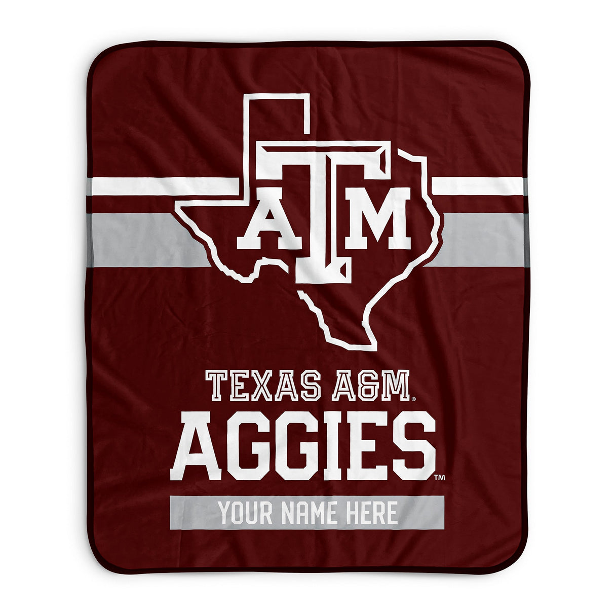 Pixsona Texas A&M Aggies Stripes Pixel Fleece Blanket | Personalized | Custom