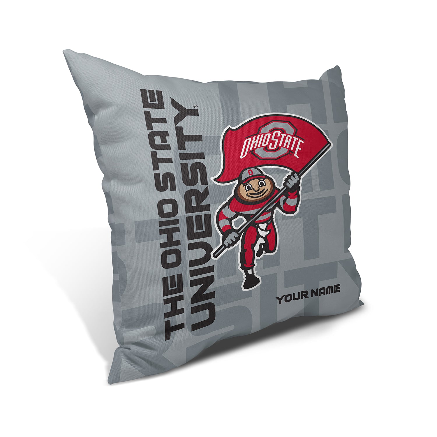 Ohio State Buckeyes Dark Camo Throw Pillow, Personalized