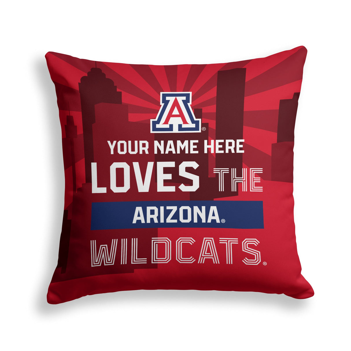 Pixsona Arizona Wildcats Skyline Throw Pillow | Personalized | Custom