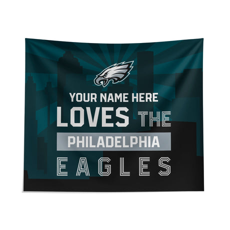 Pixsona Philadelphia Eagles Skyline Tapestry | Personalized | Custom