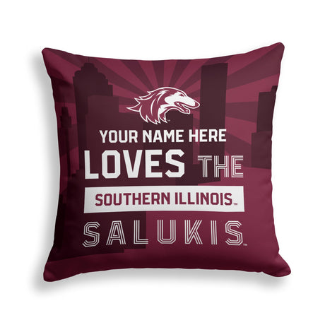 Pixsona Southern Illinois Salukis Skyline Throw Pillow | Personalized | Custom