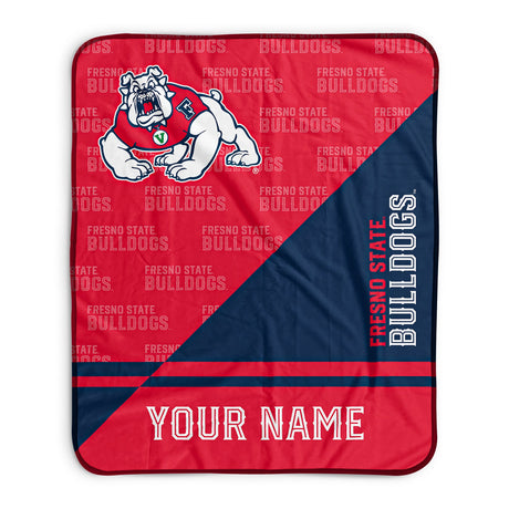 Pixsona Fresno State Bulldogs Split Pixel Fleece Blanket | Personalized | Custom