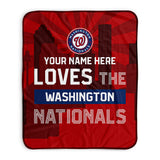 Pixsona Washington Nationals Skyline Pixel Fleece Blanket | Personalized | Custom