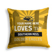 Pixsona Southern Miss Golden Eagles Skyline Throw Pillow | Personalized | Custom