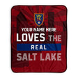 Pixsona Real Salt Lake Skyline Pixel Fleece Blanket | Personalized | Custom