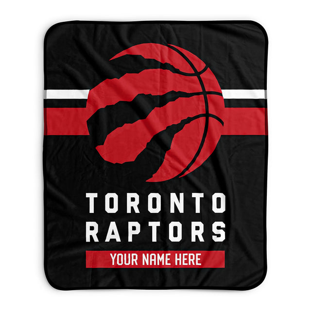 Pixsona Toronto Raptors Stripes Pixel Fleece Blanket | Personalized | Custom