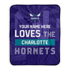 Pixsona Charlotte Hornets Skyline Pixel Fleece Blanket | Personalized | Custom