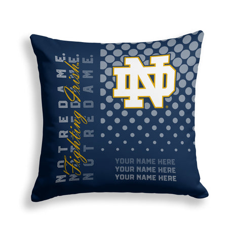 Pixsona Notre Dame Fighting Irish Halftone Throw Pillow | Personalized | Custom
