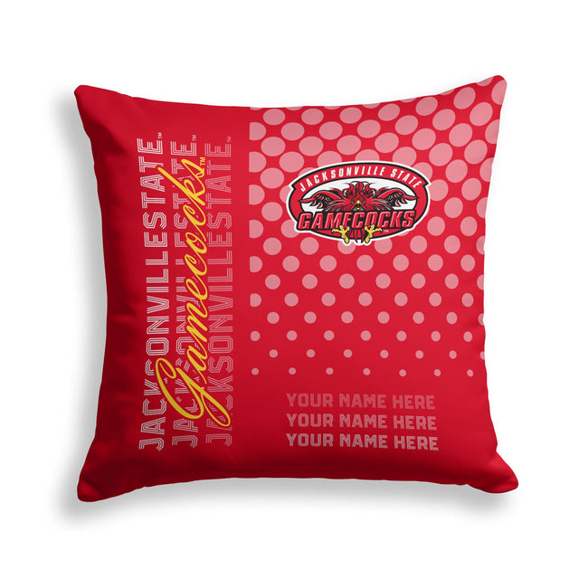 Pixsona Jacksonville State Gamecocks Halftone Throw Pillow | Personalized | Custom