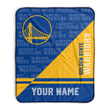 Pixsona Golden State Warriors Split Pixel Fleece Blanket | Personalized | Custom