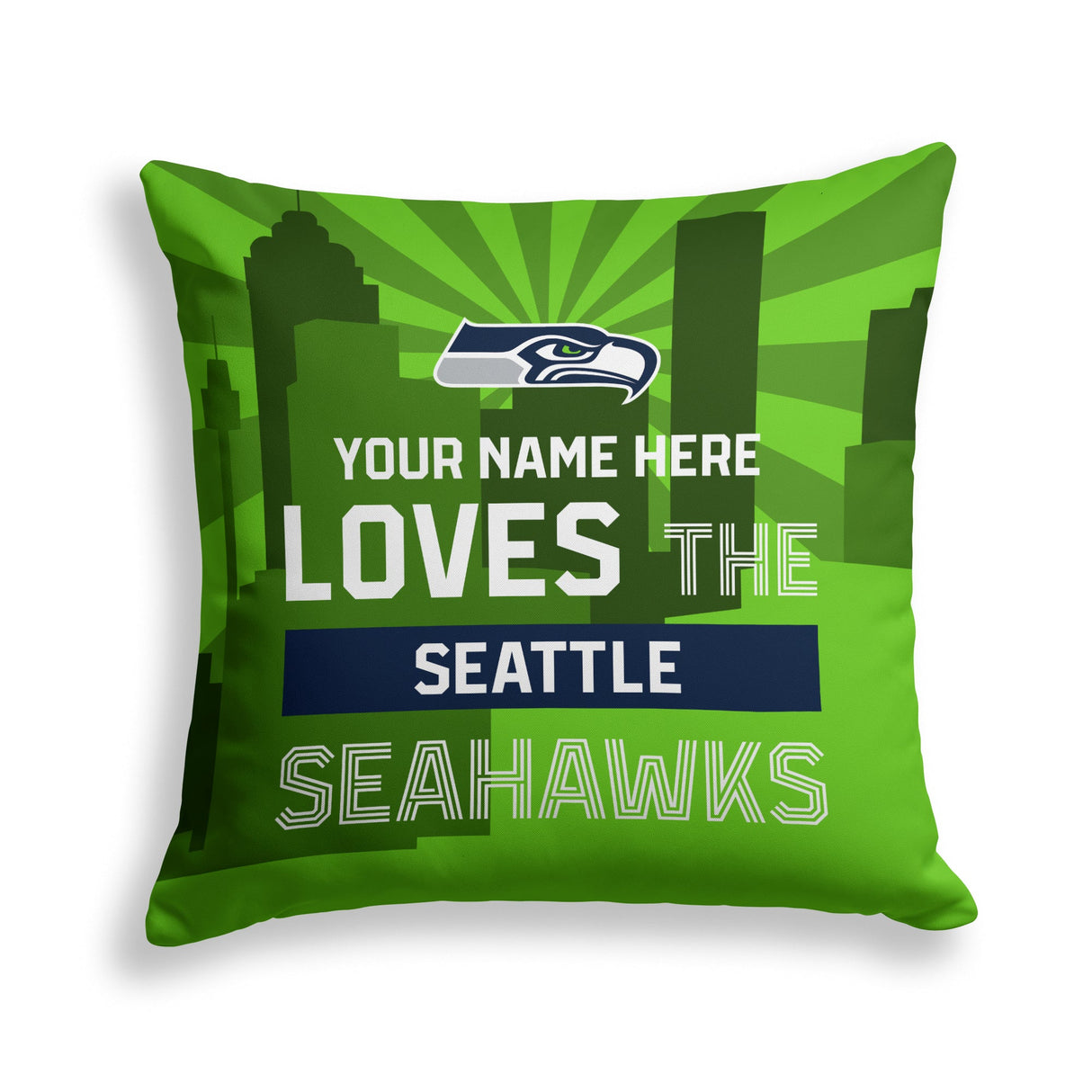 Pixsona Seattle Seahawks Skyline Throw Pillow | Personalized | Custom