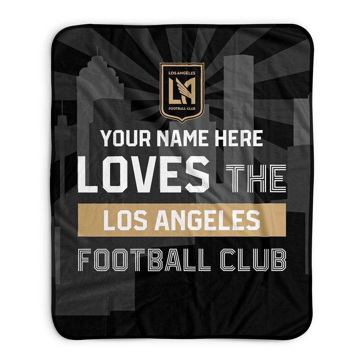 Pixsona Los Angeles Football Club Skyline Pixel Fleece Blanket | Personalized | Custom