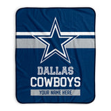 Pixsona Dallas Cowboys Stripes Pixel Fleece Blanket | Personalized | Custom