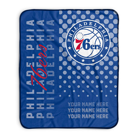 Pixsona Philadelphia 76ers Halftone Pixel Fleece Blanket | Personalized | Custom