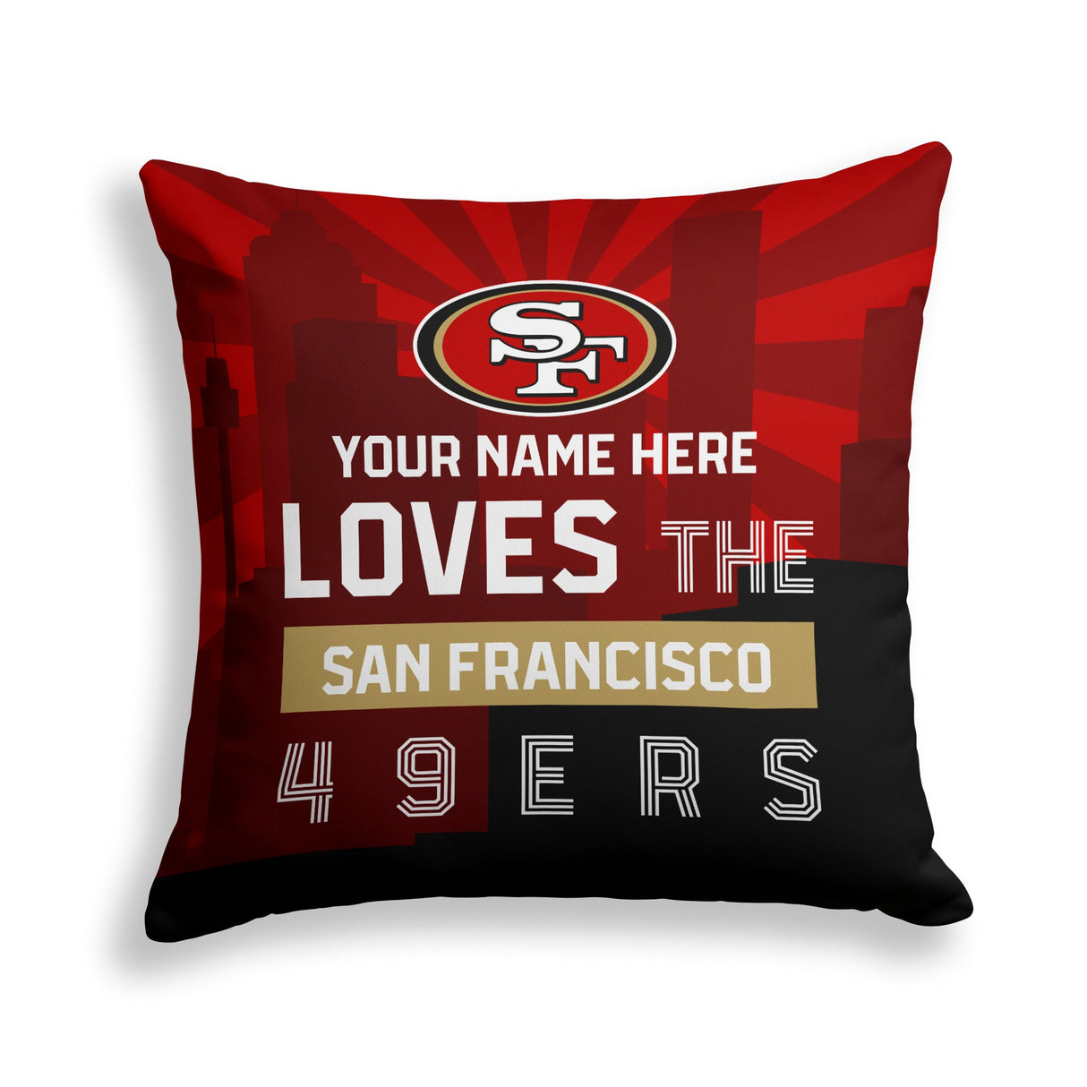 Pixsona San Francisco 49ers Skyline Throw Pillow | Personalized | Custom