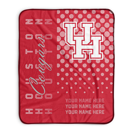 Pixsona Houston Cougars Halftone Pixel Fleece Blanket | Personalized | Custom