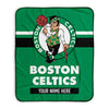Pixsona Boston Celtics Stripes Pixel Fleece Blanket | Personalized | Custom