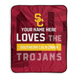 Pixsona USC Trojans Skyline Pixel Fleece Blanket | Personalized | Custom