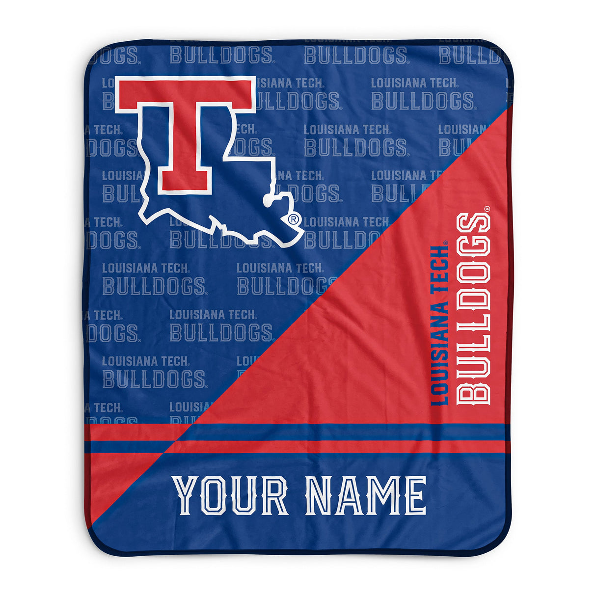 Pixsona Louisiana Tech Bulldogs Split Pixel Fleece Blanket | Personalized | Custom