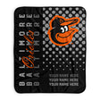 Pixsona Baltimore Orioles Halftone Pixel Fleece Blanket | Personalized | Custom