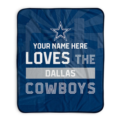 Pixsona Dallas Cowboys Skyline Pixel Fleece Blanket | Personalized | Custom