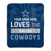 Pixsona Dallas Cowboys Skyline Pixel Fleece Blanket | Personalized | Custom