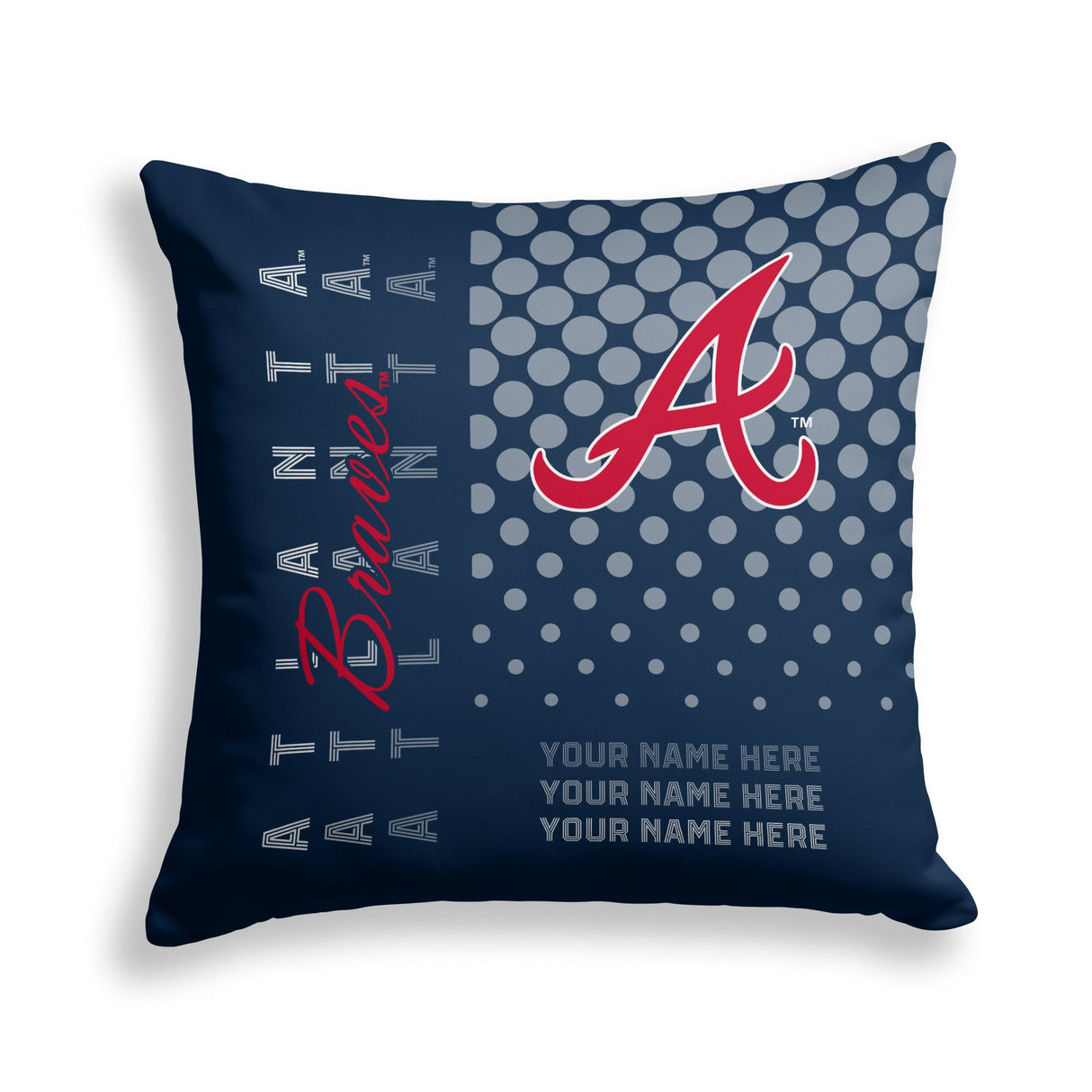 Pixsona Atlanta Braves Halftone Throw Pillow | Personalized | Custom