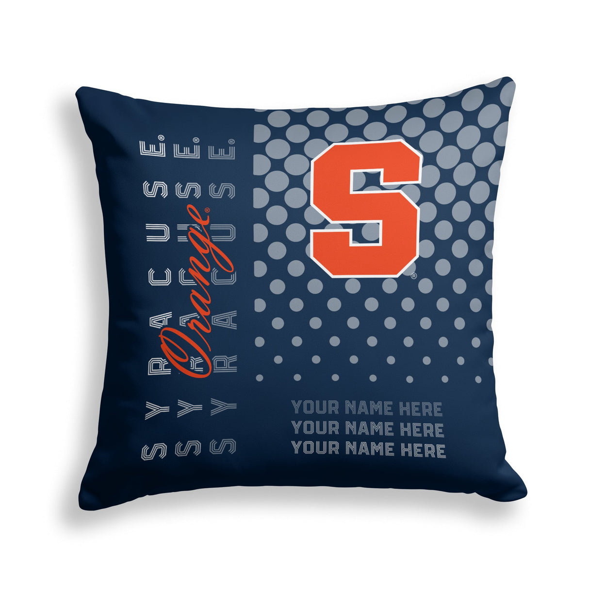 Pixsona Syracuse Orange Halftone Throw Pillow | Personalized | Custom