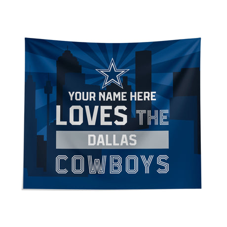 Pixsona Dallas Cowboys Skyline Tapestry | Personalized | Custom