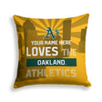 Pixsona Oakland Athletics Skyline Throw Pillow | Personalized | Custom