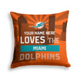 Pixsona Miami Dolphins Skyline Throw Pillow | Personalized | Custom