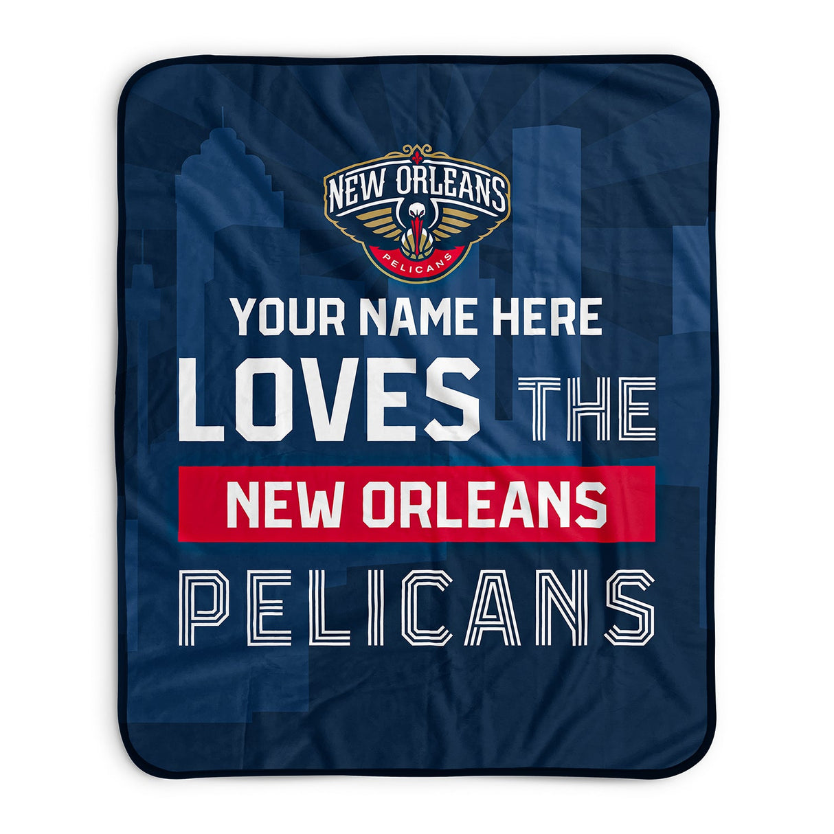 Pixsona New Orleans Pelicans Skyline Pixel Fleece Blanket | Personalized | Custom