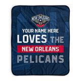 Pixsona New Orleans Pelicans Skyline Pixel Fleece Blanket | Personalized | Custom