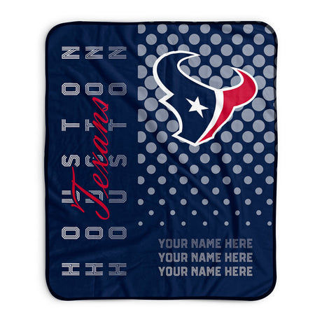 Pixsona Houston Texans Halftone Pixel Fleece Blanket | Personalized | Custom