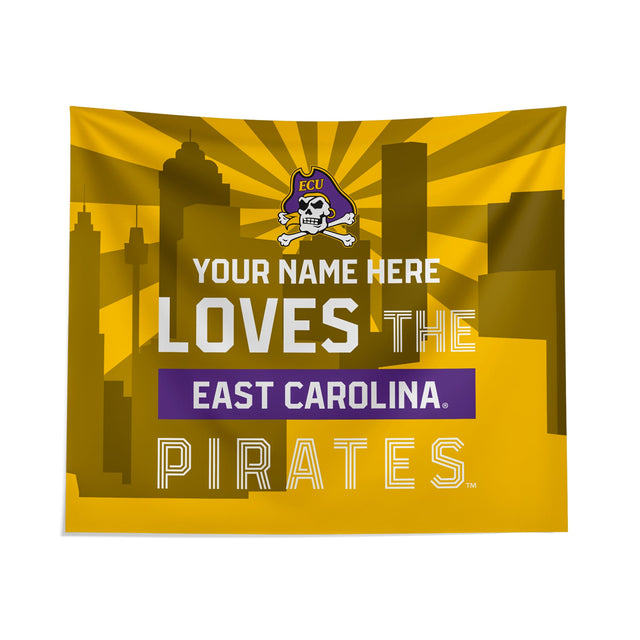 Pixsona East Carolina Pirates Skyline Tapestry | Personalized | Custom