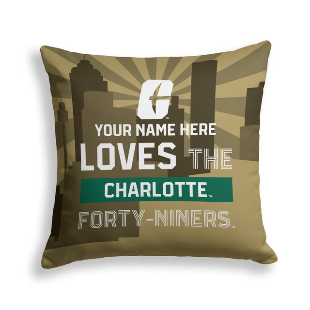 Pixsona North Carolina Charlotte 49ers Skyline Throw Pillow | Personalized | Custom